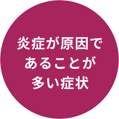 炎症が原因であることが多い症状