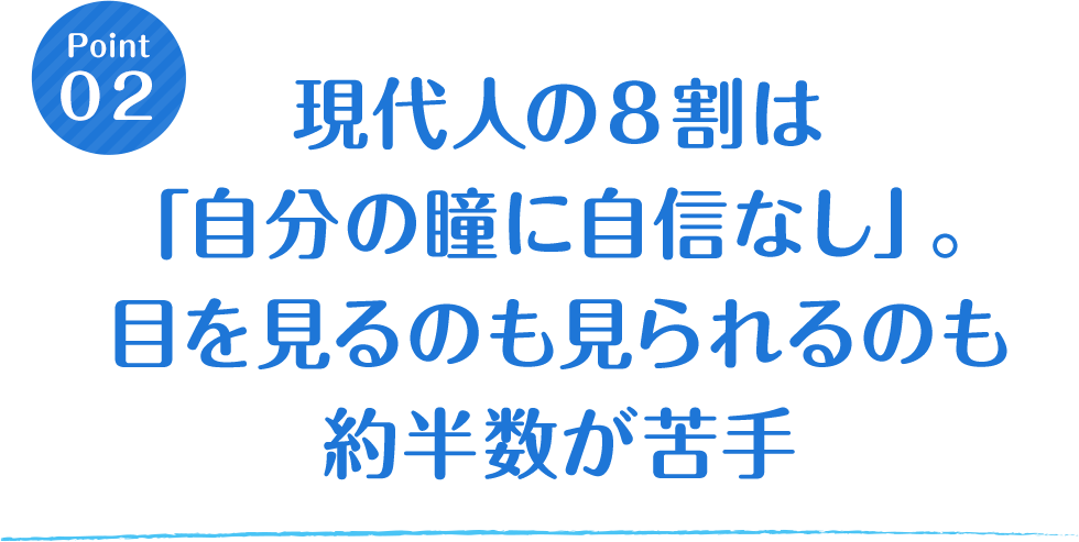 現代人の８割は「自分の瞳に自信なし」。