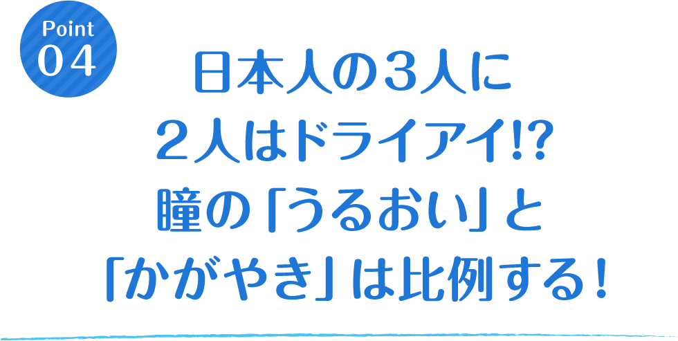 瞳の「うるおい」と「かがやき」は比例する！