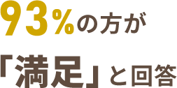 93%の方が「満足」と回答